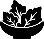 gelb-schwarzer Icon für Salat